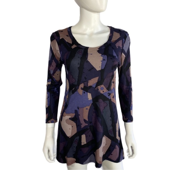 Simply Vera Purple Color Splash Fit & Flare Tunic Top - Picture 1 of 8